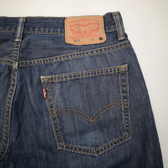 Levi's 513 Men's Size 33 Waist Medium Wash Straight Leg Blue Jeans - Picture 9 of 14